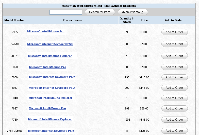 Product Search Results